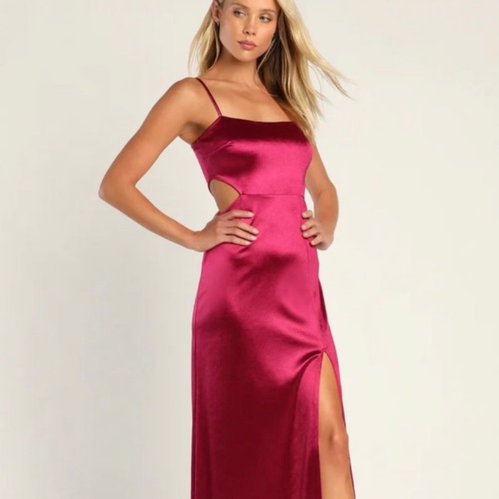 magenta maxi dress